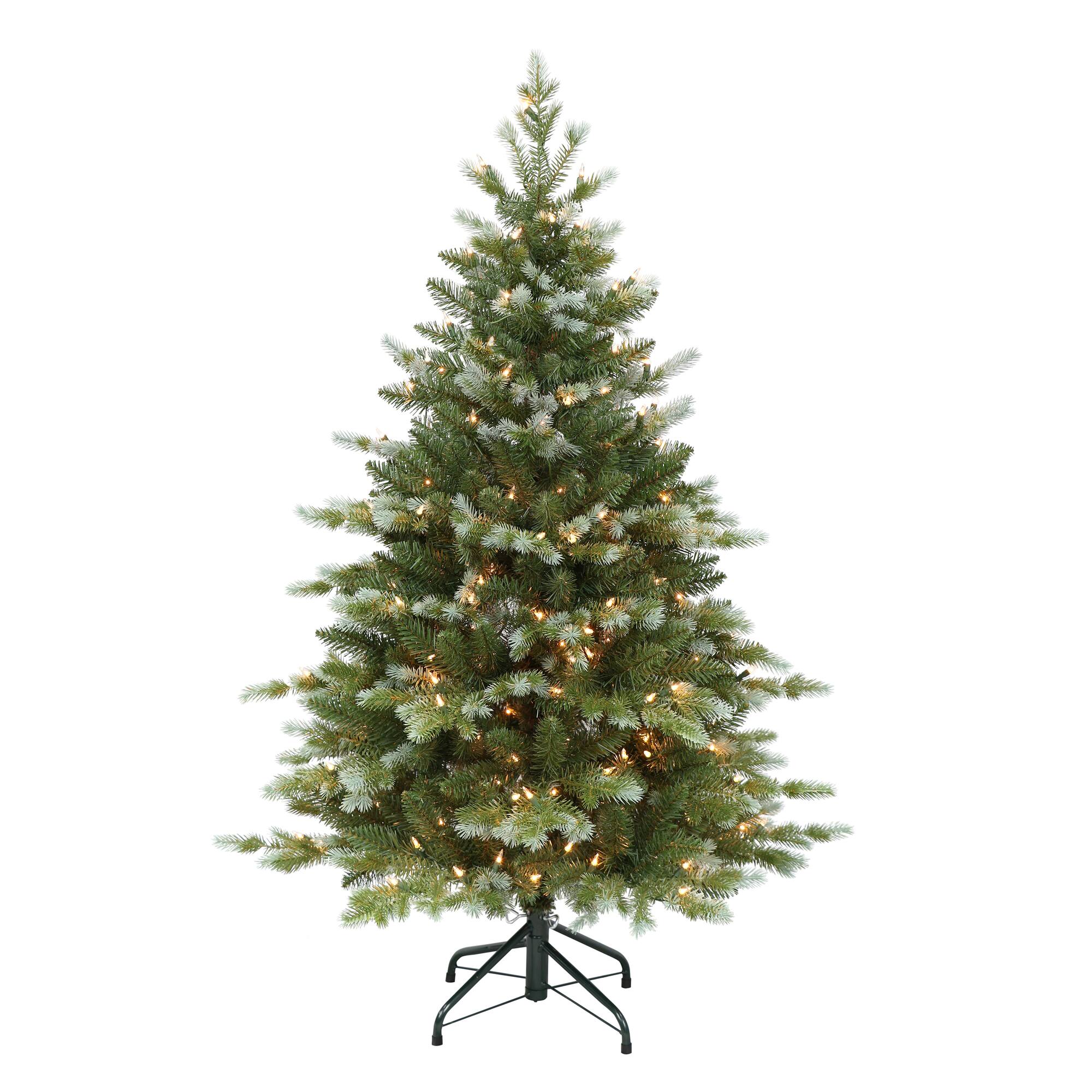 6 Pack: 4.5ft. Pre-Lit Slim Flocked Aspen Fir Artificial Christmas Tree, Clear Lights